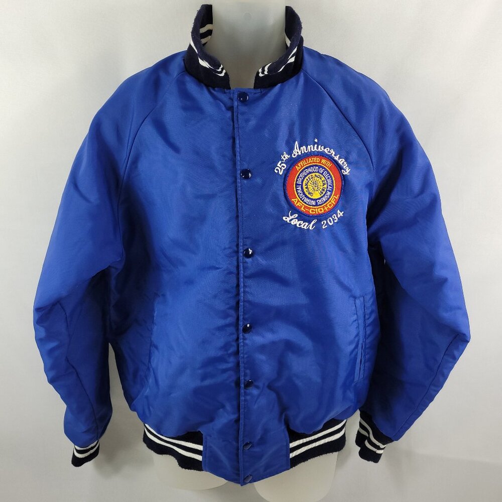 Local 2034 International Brotherhood Electrical Workers Vintage Snap-Up Jacket L